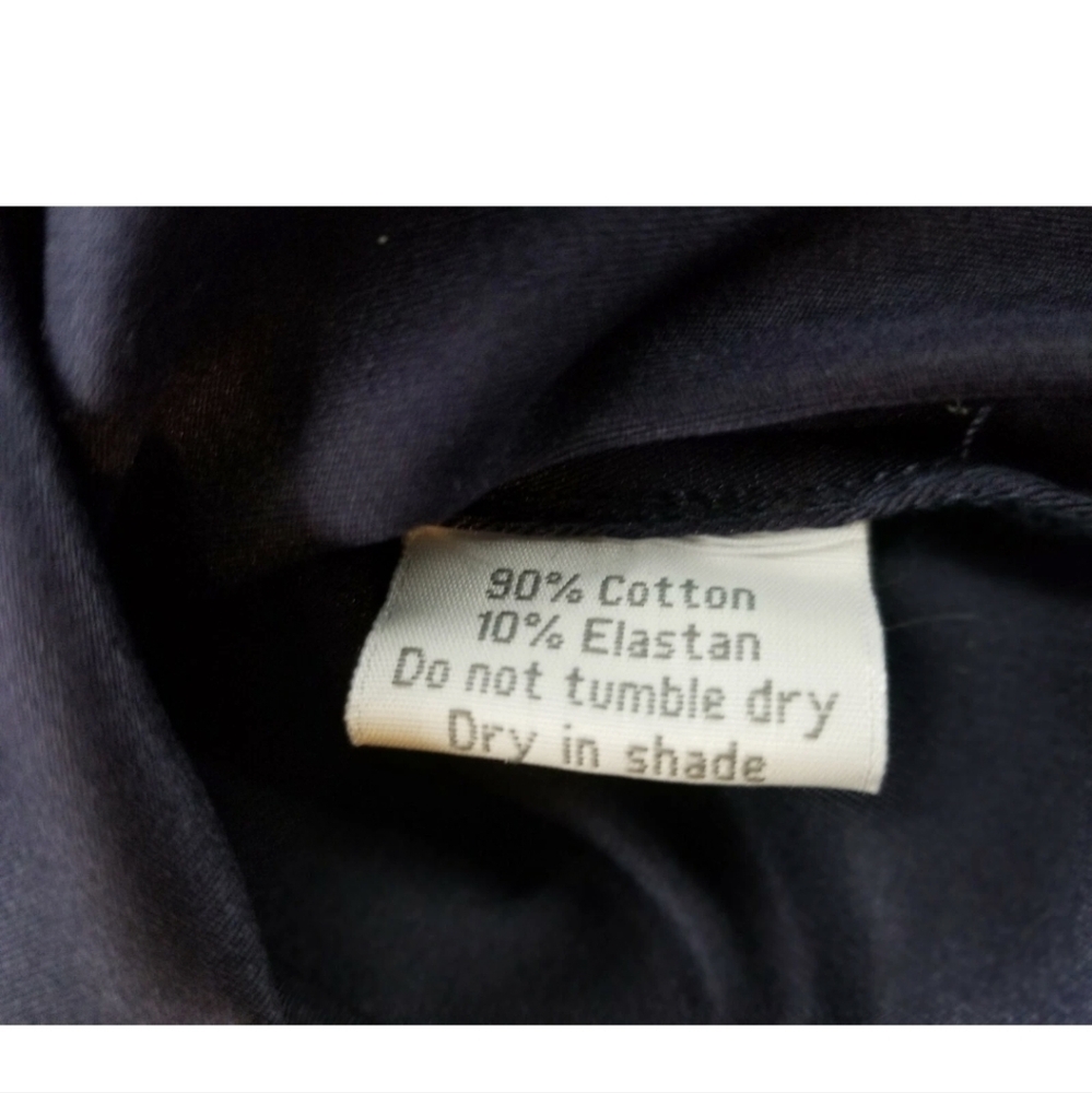 Roberta Freymann Irina Cotton Sateen Blouse - Small Navy Blue - Picture 6 of 7